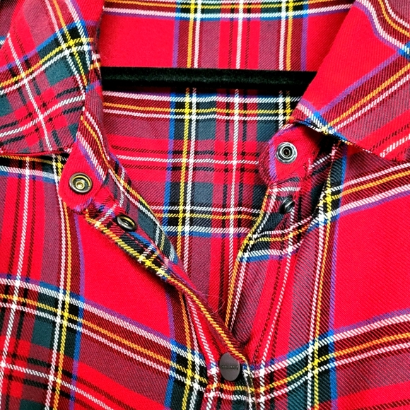 Sanctuary Red Plaid Boyfriend Shirt size XL - Picture 6 of 14